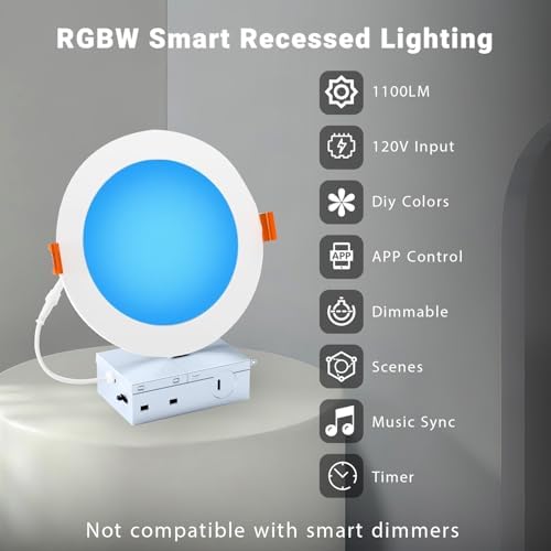 DAYBETTER Smart 6 Inch Recessed Lighting, 4 Pack
