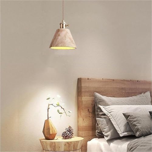 Modern Nordic Travertine Pendant Light, Brass Finish