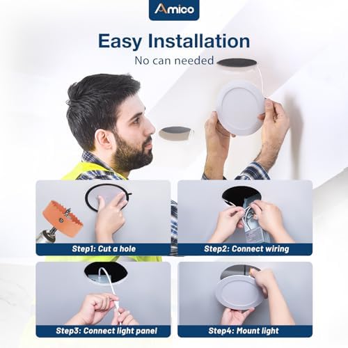 Amico 36 Pack 6 Inch Canless LED Recessed Downlight