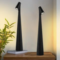 Black Set of 2 Cordless Table Lamps, Rechargeable