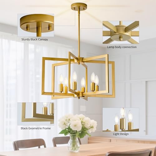 Modern Gold Farmhouse Pendant Light, No Bulbs