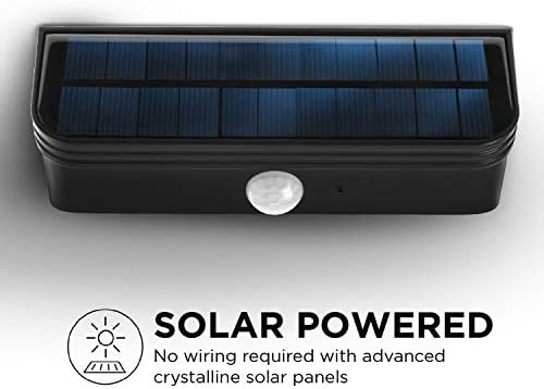Home Zone Security Solar Step Lights, 2-Pack, Black