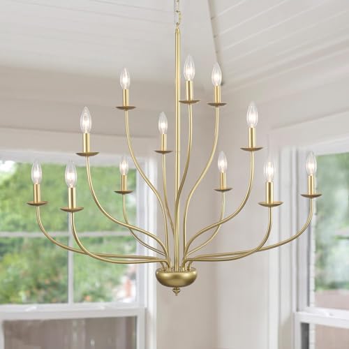 12-Light Gold Chandelier