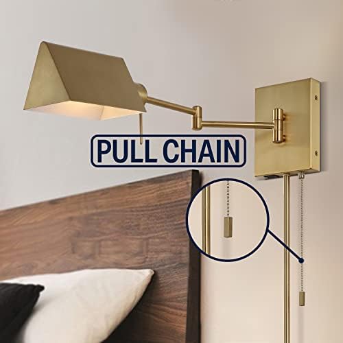 JONATHAN Y Arlo 22" Metal Swing Arm Wall Sconce, Brass Gold
