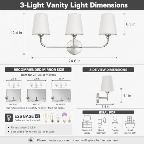 Brushed Nickel Bathroom Vanity Light