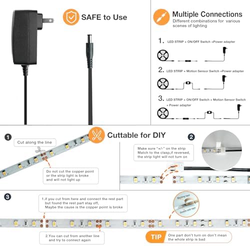 Sensky 19.7ft/6m Motion Activated LED Strip Light Kit