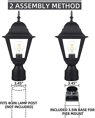 Windben Outdoor Post Light, 16.5", Matte Black