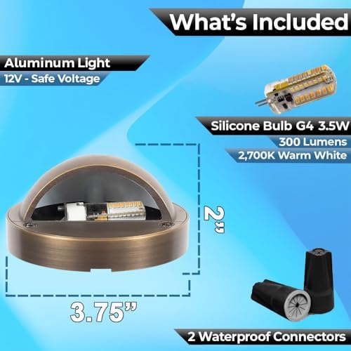 Brass Low Voltage LED Step Light, 3.13in Wide
