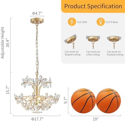 WUZUPS Crystal Chandelier Pendant Flushmount Ceiling Light Modern