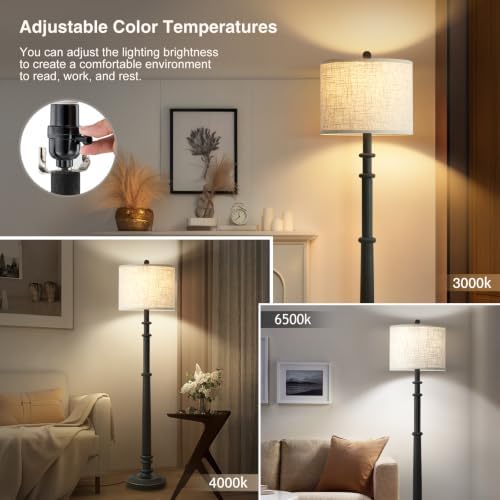 EJIAXIN 60" Floor Lamp with Adjustable Color Temperatures