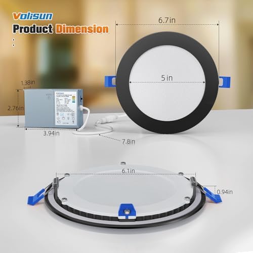 VOLISUN 8 Pack 6 inch Recessed Lighting, 5CCT, 13W Eqv 120W, 1080LM