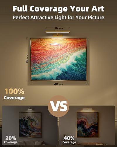 EZVALO Gold LED Picture Light, 16''