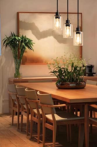 MAXvolador Industrial 3-Light Clear Glass Pendant Light