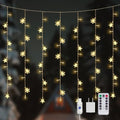 Newhale Christmas Curtain Lights, Snowflake and Star, Warm White