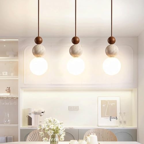 Modern Natural Stone Pendant Light, Brown