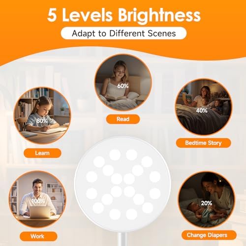 Mubarek Rechargeable Clip-On Desk Lamp, 3600mAh, 400LM