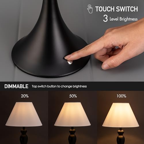 O'Bright Ember Black Rechargeable Cordless Table Lamp