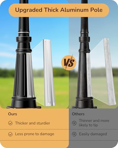 EDISHINE Black Dusk-to-Dawn Outdoor Post Light with Pier Mount Base