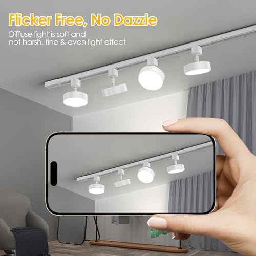 Diffuse J Type Track Lighting Heads, 12W, 6 Pack