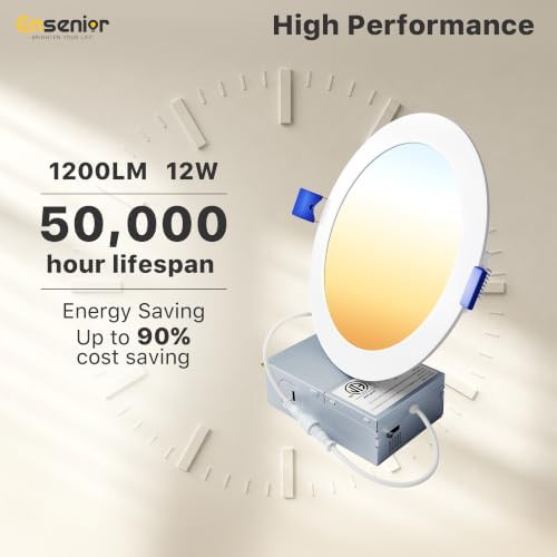 Ensenior 12 Pack 6 Inch LED Recessed Ceiling Light