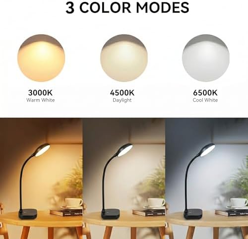 Rechargeable Desk Lamp, Black, 5W