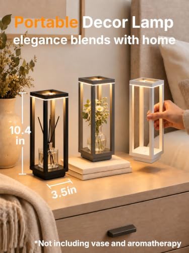 2 Pack Rechargeable Cordless Table Lamps, 10 Inch