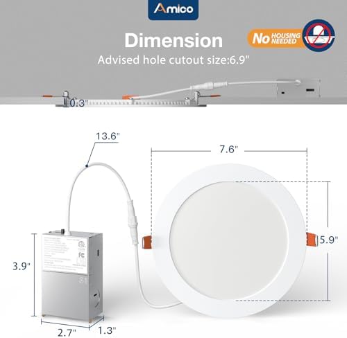 Amico 12 Pack 7 Inch LED Recessed Lighting