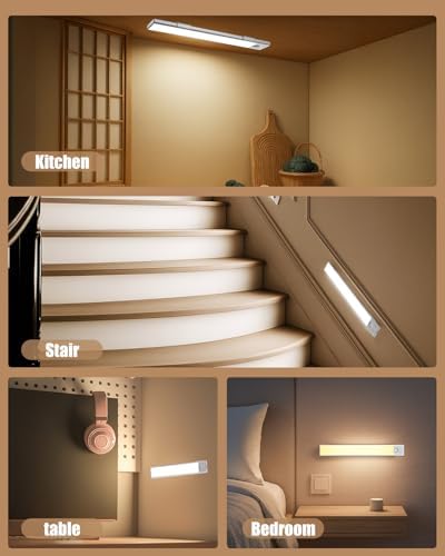 8-Inch Rechargeable Motion Sensor Under Cabinet Lights, 3 Pack