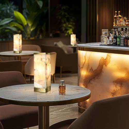 Scenekoy Modern Alabaster Rechargeable Cordless Table Lamp