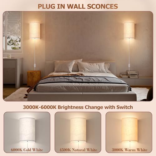OCATO Plug-in Wall Sconces Set of Two