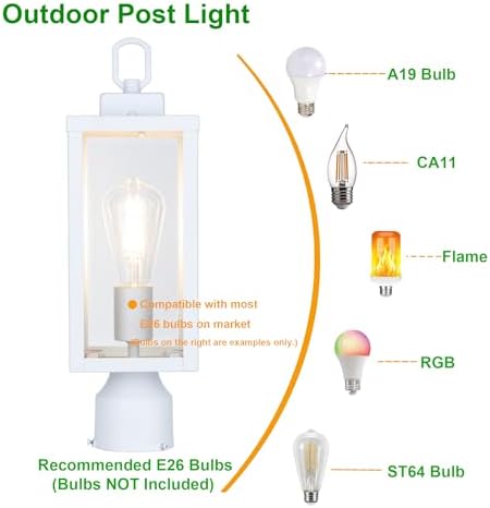 GRUENLICH 16.5" White Outdoor Post Light