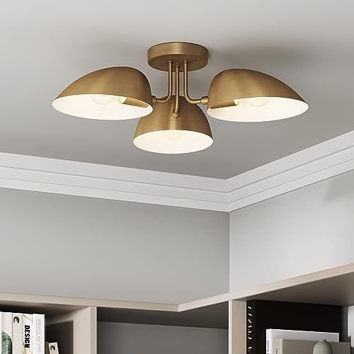 Nathan James Argo 3-Light Semi Flush Mount Ceiling Light, Vintaged