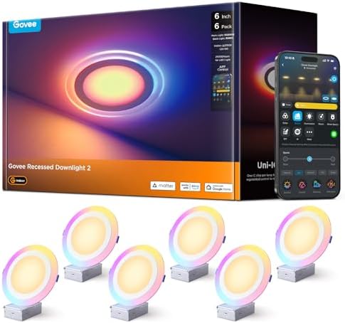 Govee Smart 6 Inch Recessed Lighting, 6 Pack