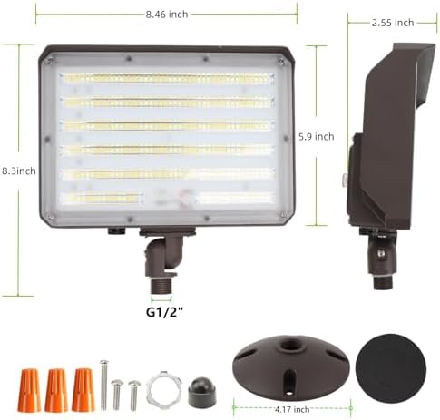 100W LED Flood Light with Knuckle, 5000K