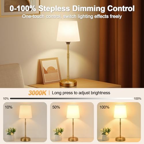 Cordless Table Lamps Set of 2, 7500mAh Rechargeable Battery