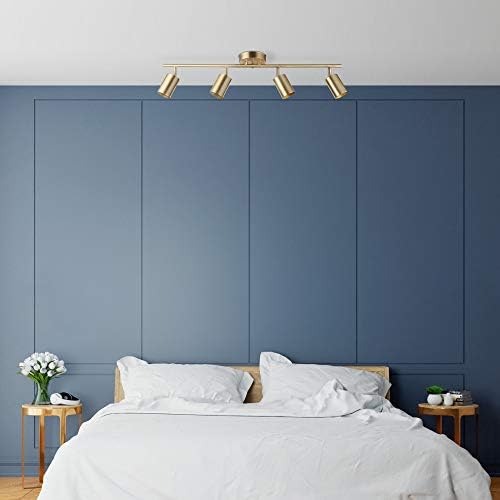 Globe Electric Pratt 4-Light Track Lighting, Matte Brass