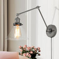 LALUZ Black Glass Swing Arm Wall Sconce