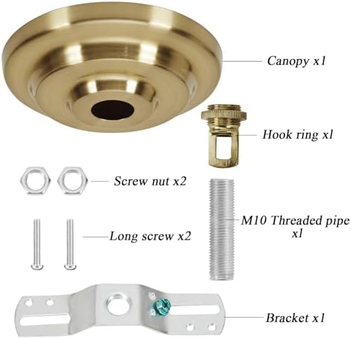 5.3 Inches Brass Light Fixture Canopy Kit