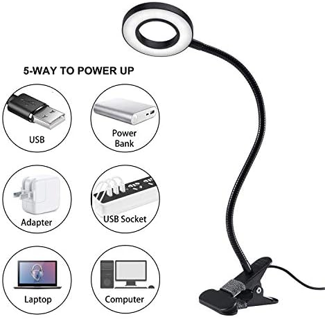 Clip-On Desk Lamp, 48 LED, 3 Color Modes