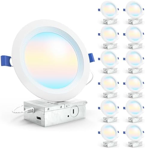 Sunco 12 Pack 6 Inch Canless LED Recessed Light