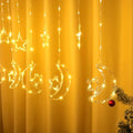 FUCHSUN 15.7 FT Star Moon Curtain String Lights