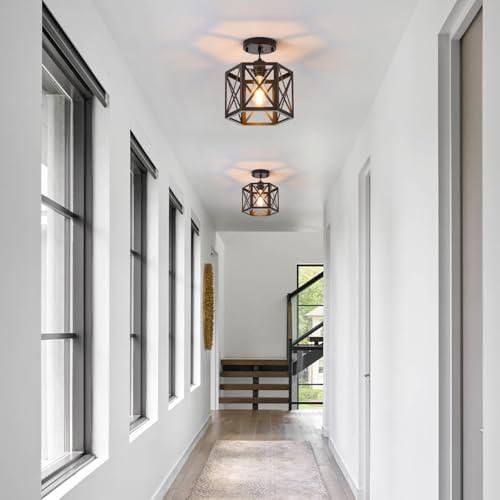 XSDeTu 2 Pack Black Farmhouse Pendant Lights