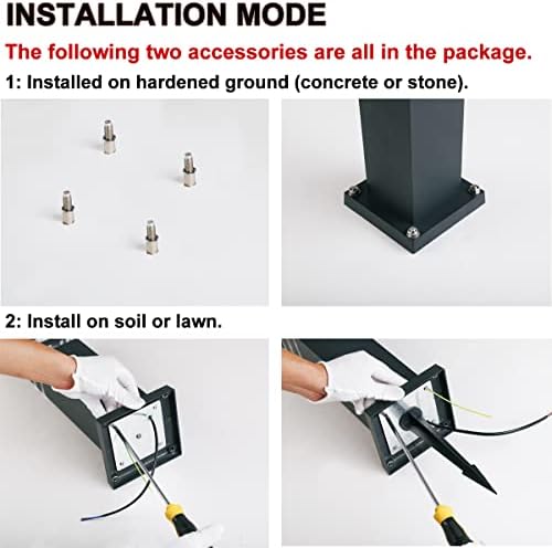 23.5in Black IP55 Waterproof Outdoor Post Light