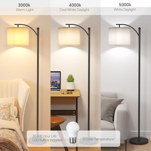 SUNMORY Arc Floor Lamp, 3 Color Temperatures