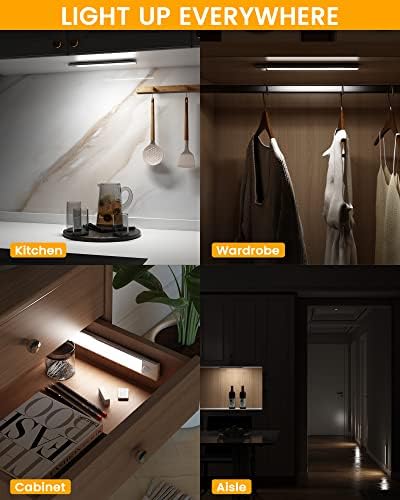 ASOKO White USB-C Rechargeable Motion Sensor Closet Lights, 3 Pack