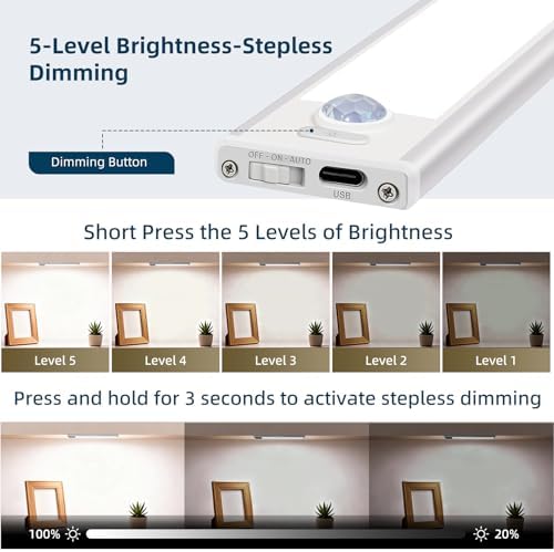 32 LED Rechargeable Motion Sensor Under Cabinet Lights, 4 Pack