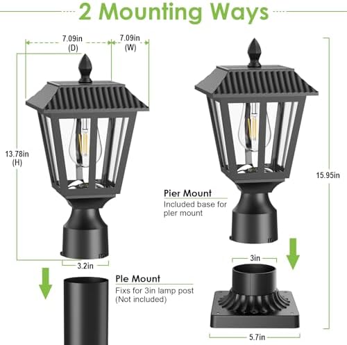 Greluna Solar Post Lights, Cool White