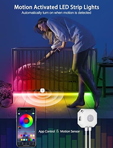 Daymeet 16.4ft RGB Motion Sensor LED Strip Lights