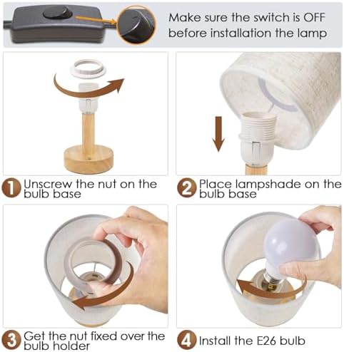 Rechargeable Cordless Table Lamp, Touch Stepless Dimming