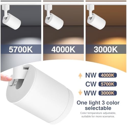 10W H Type LED Track Lighting Heads, 6-Pack